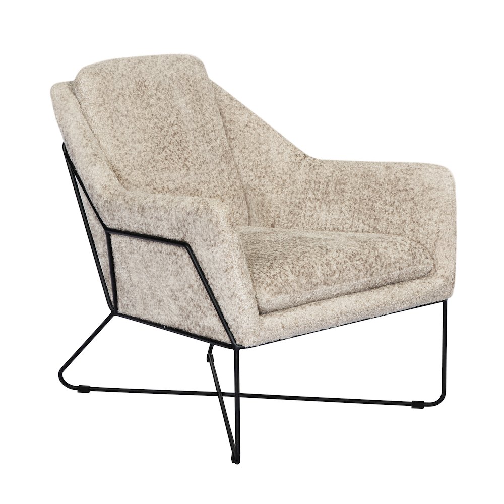 Emilia Lounge Chair in Beige Boucle Fabric. Picture 1