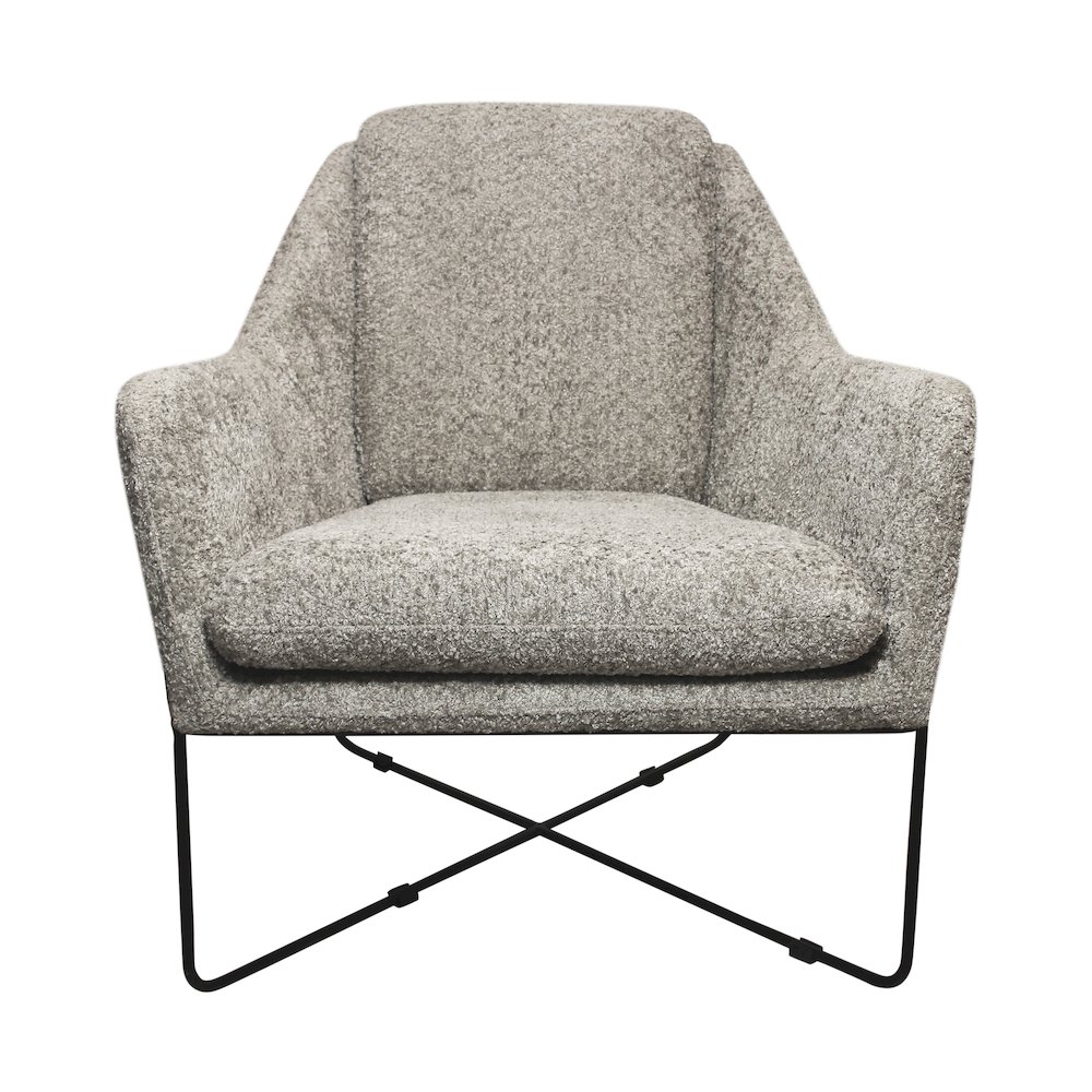 Emilia Lounge Chair in Gray Boucle Fabric. Picture 2