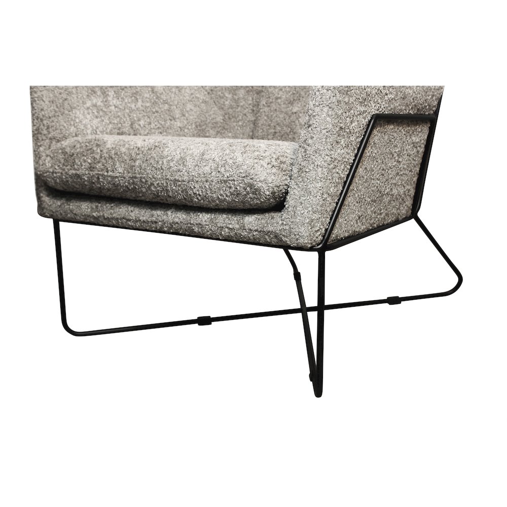 Emilia Lounge Chair in Gray Boucle Fabric. Picture 5