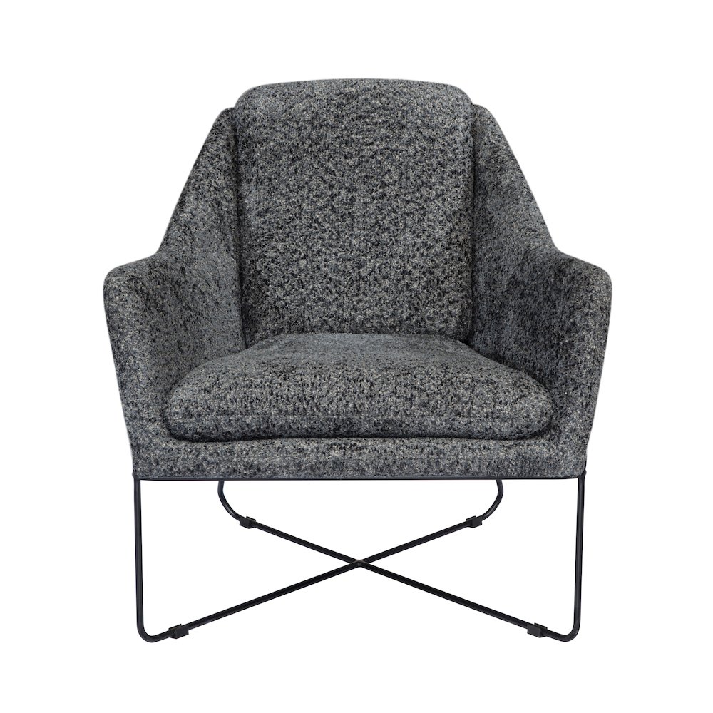 Emilia Lounge Chair in Charcoal Blue Boucle Fabric. Picture 2