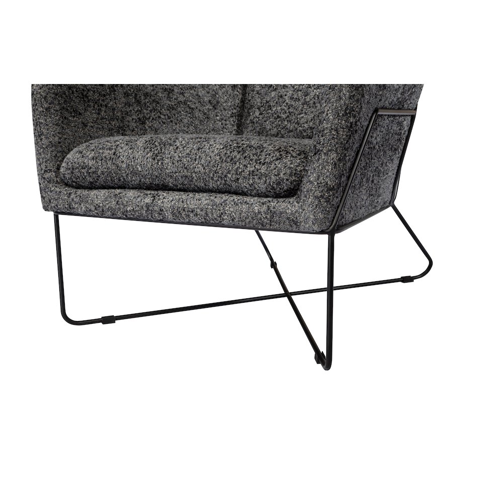 Emilia Lounge Chair in Charcoal Blue Boucle Fabric. Picture 5