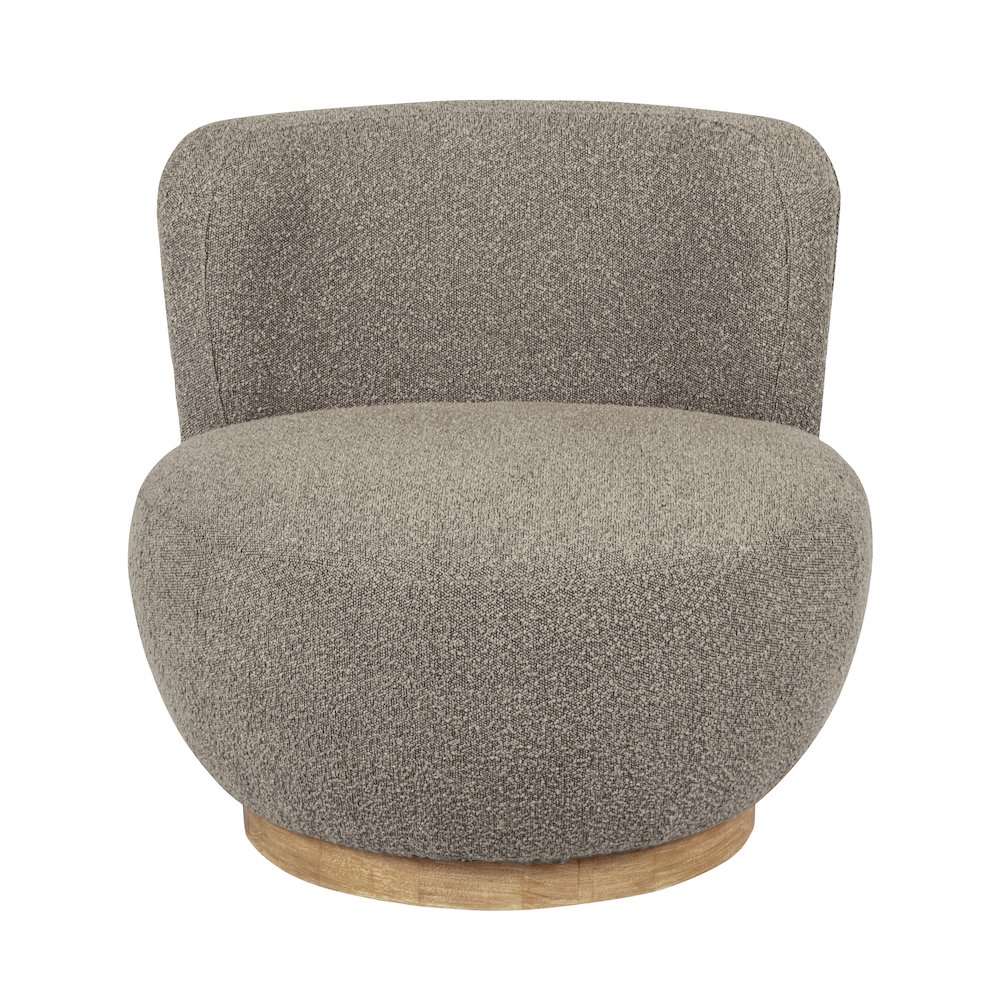 Maya Occasional Swivel Chair in Gray Boucle Fabric. Picture 2