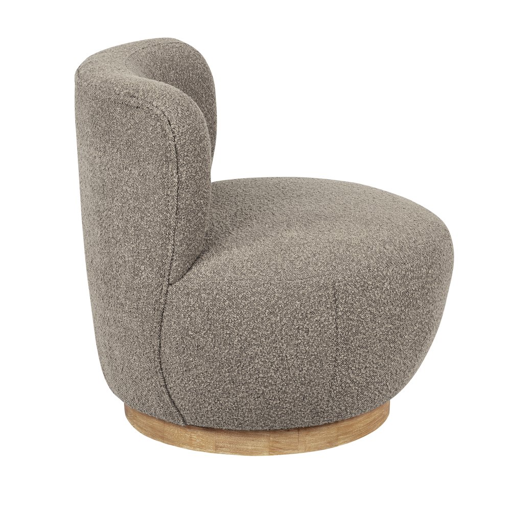 Maya Occasional Swivel Chair in Gray Boucle Fabric. Picture 3