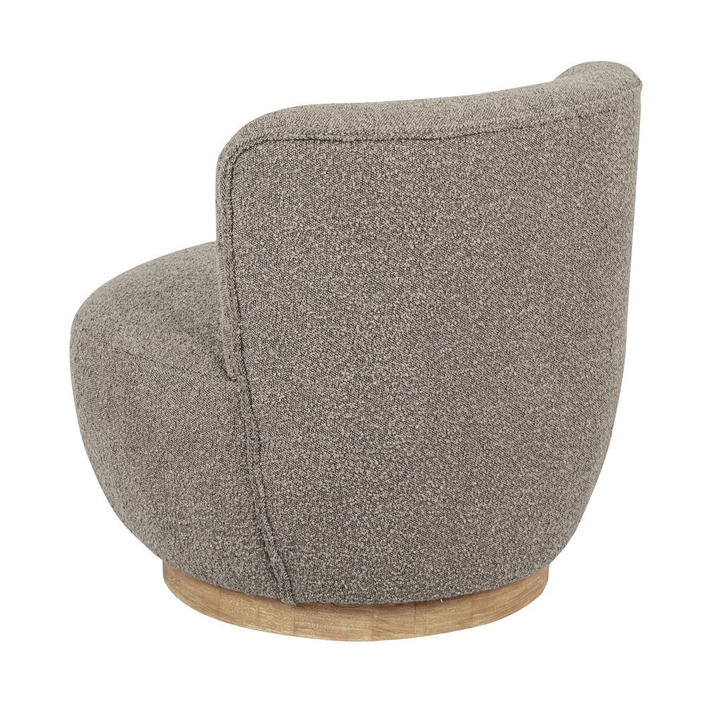 Maya Occasional Swivel Chair in Gray Boucle Fabric. Picture 5