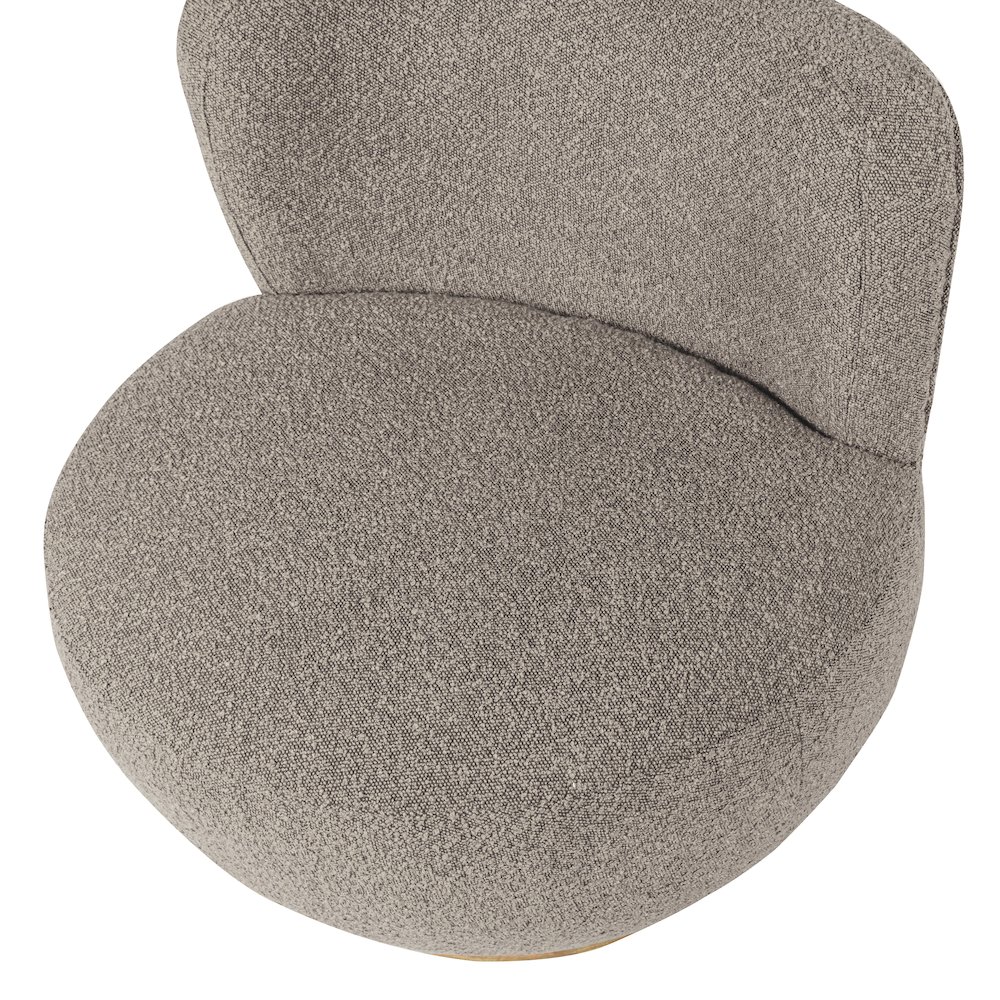 Maya Occasional Swivel Chair in Gray Boucle Fabric. Picture 6