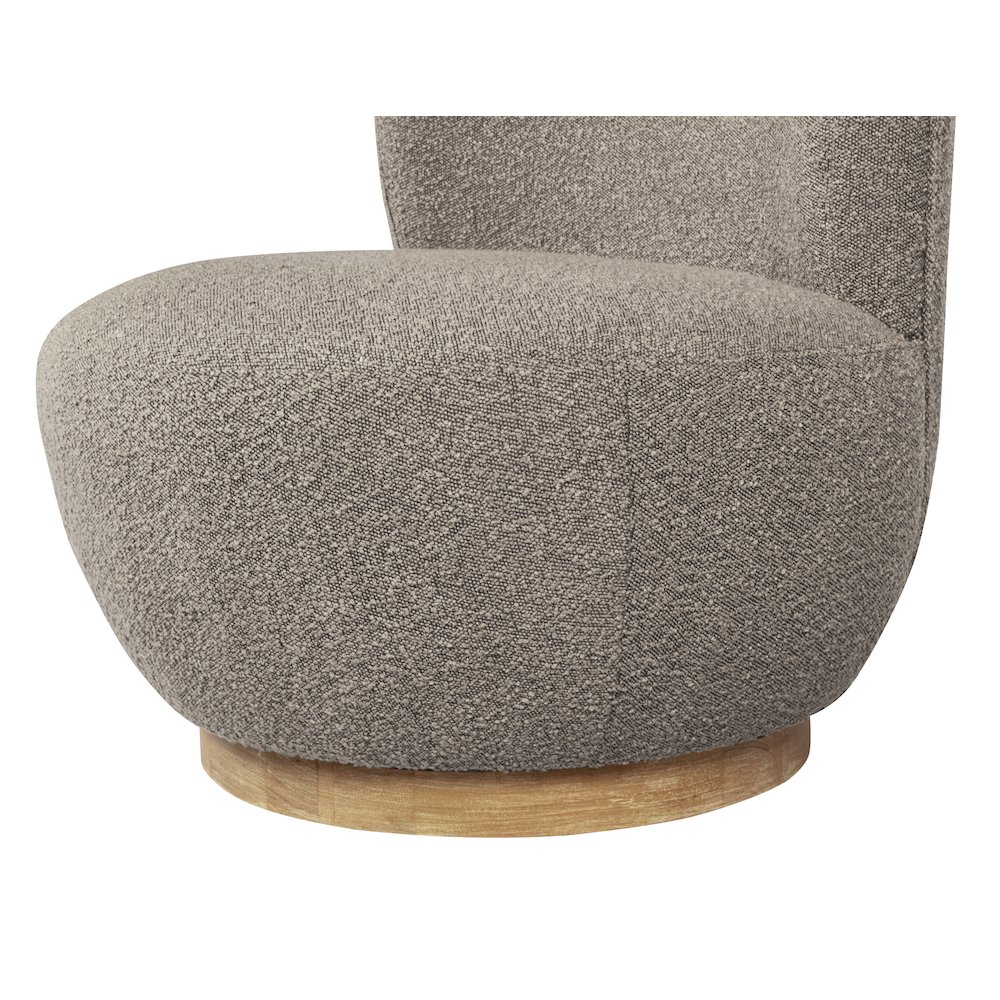 Maya Occasional Swivel Chair in Gray Boucle Fabric. Picture 7