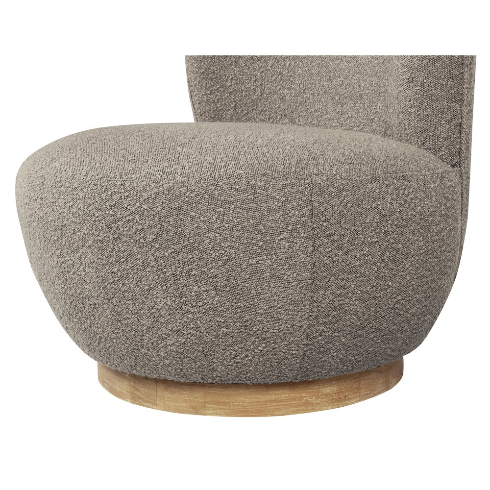 Maya Occasional Swivel Chair in Gray Boucle Fabric. Picture 8