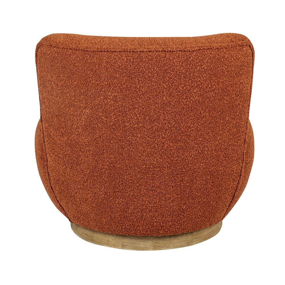 Maya Occasional Swivel Chair in Rust Boucle Fabric. Picture 4