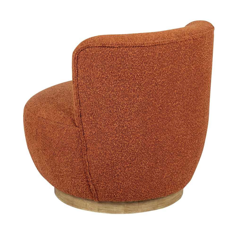 Maya Occasional Swivel Chair in Rust Boucle Fabric. Picture 5