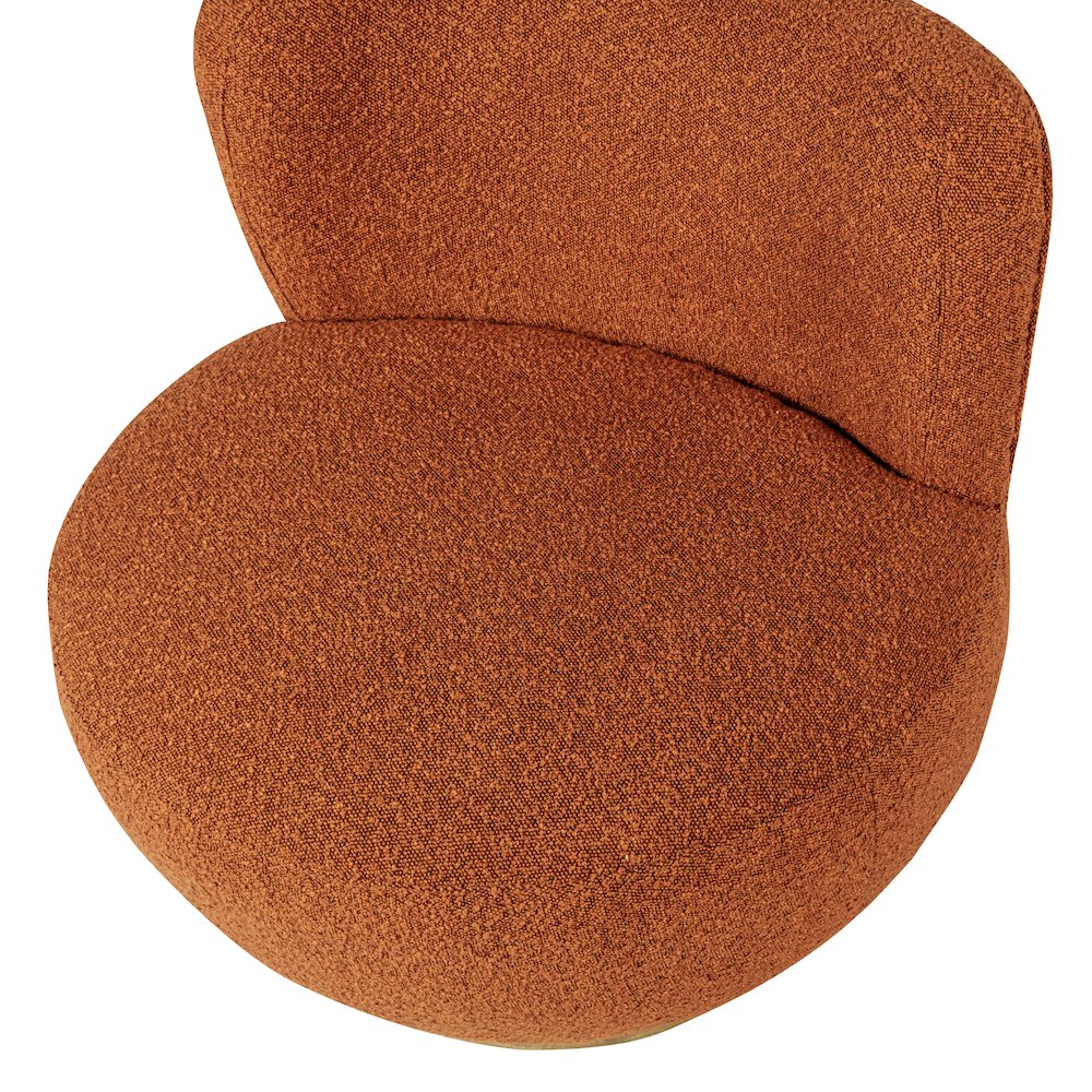 Maya Occasional Swivel Chair in Rust Boucle Fabric. Picture 6