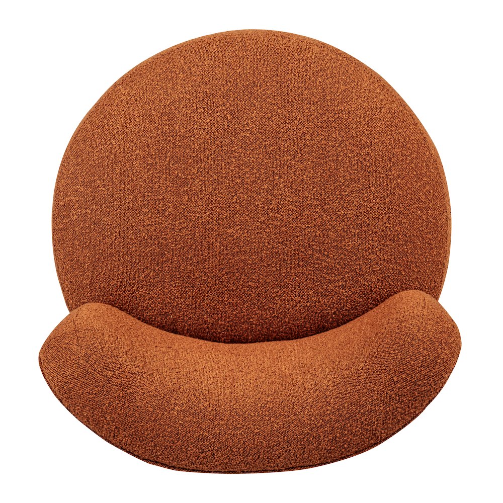 Maya Occasional Swivel Chair in Rust Boucle Fabric. Picture 8