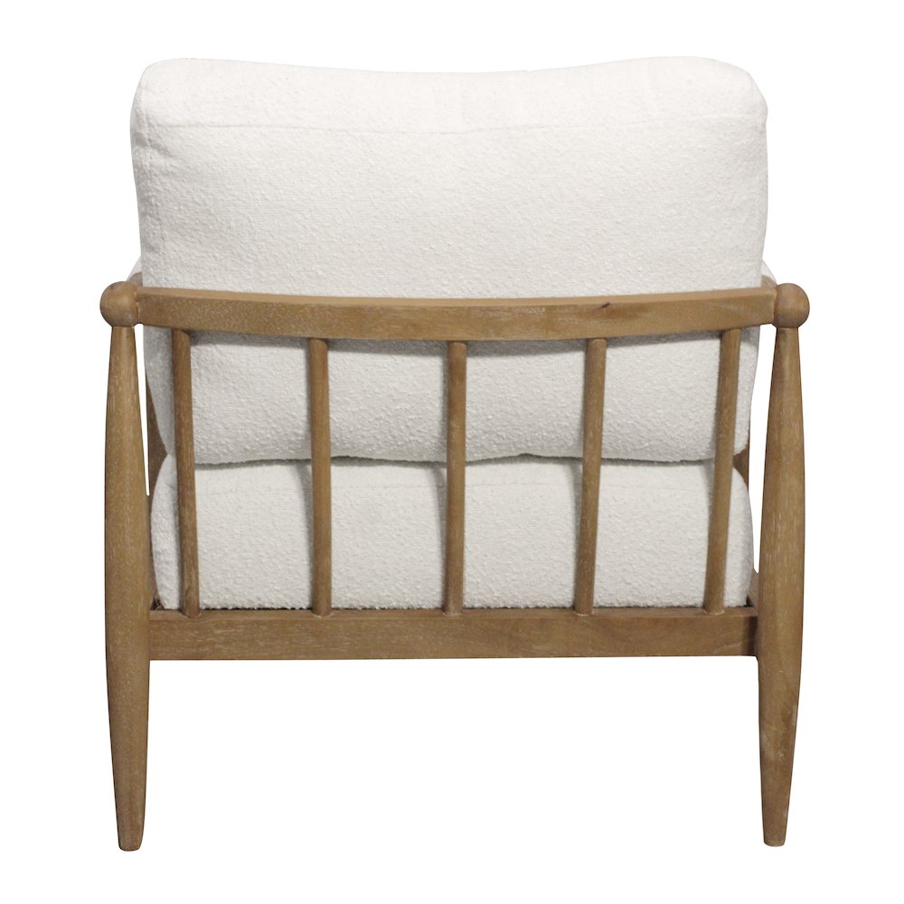 Venus Lounge Chair in Ivory Boucle on Natural Solid Wood. Picture 6