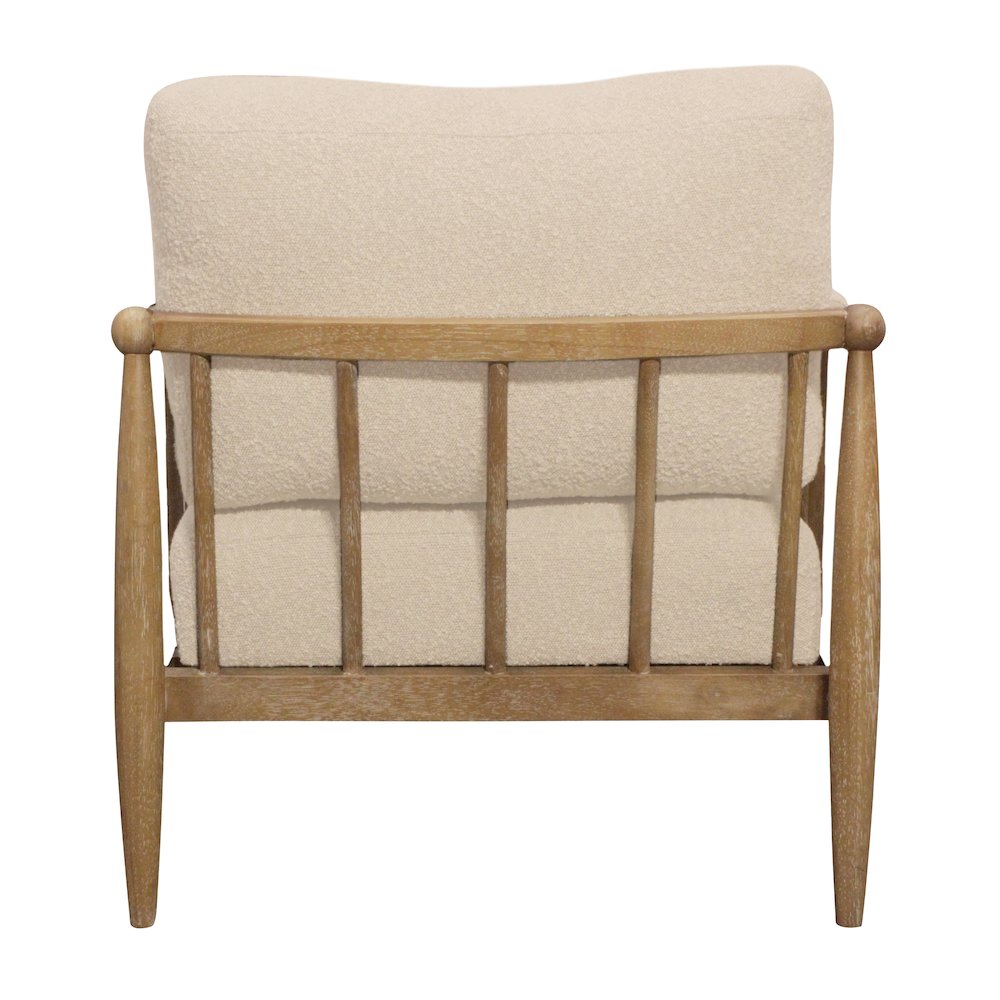 Venus Lounge Chair in Beige Boucle on Natural Solid Wood. Picture 6