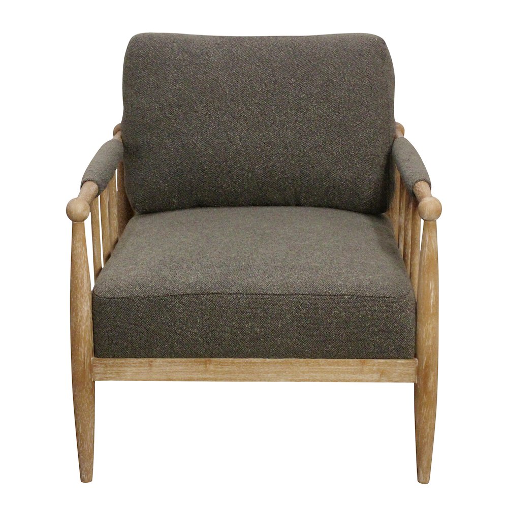 Venus Lounge Chair in Iron Ore Boucle on Natural Solid Wood. Picture 2