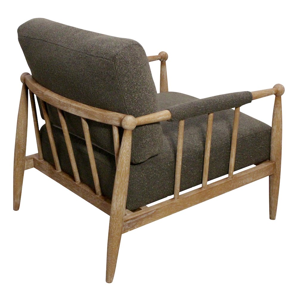 Venus Lounge Chair in Iron Ore Boucle on Natural Solid Wood. Picture 6