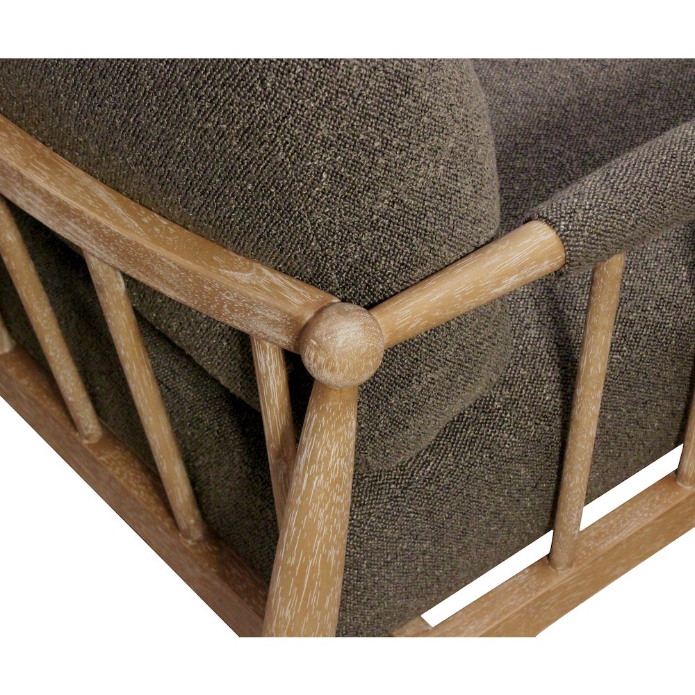 Venus Lounge Chair in Iron Ore Boucle on Natural Solid Wood. Picture 8