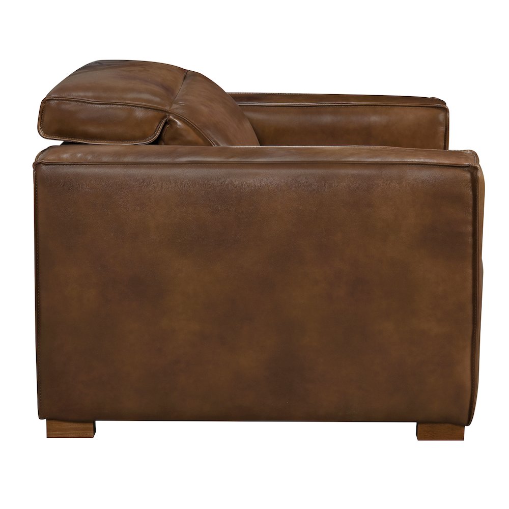 Riseholme Reclining Lounge Chair in Tan Full-Leather. Picture 6