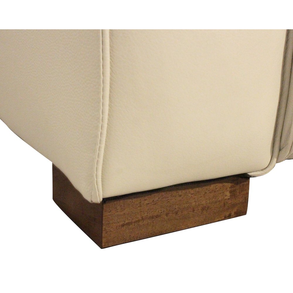 Riseholme Reclining Lounge Chair in Beige Full-Leather. Picture 10