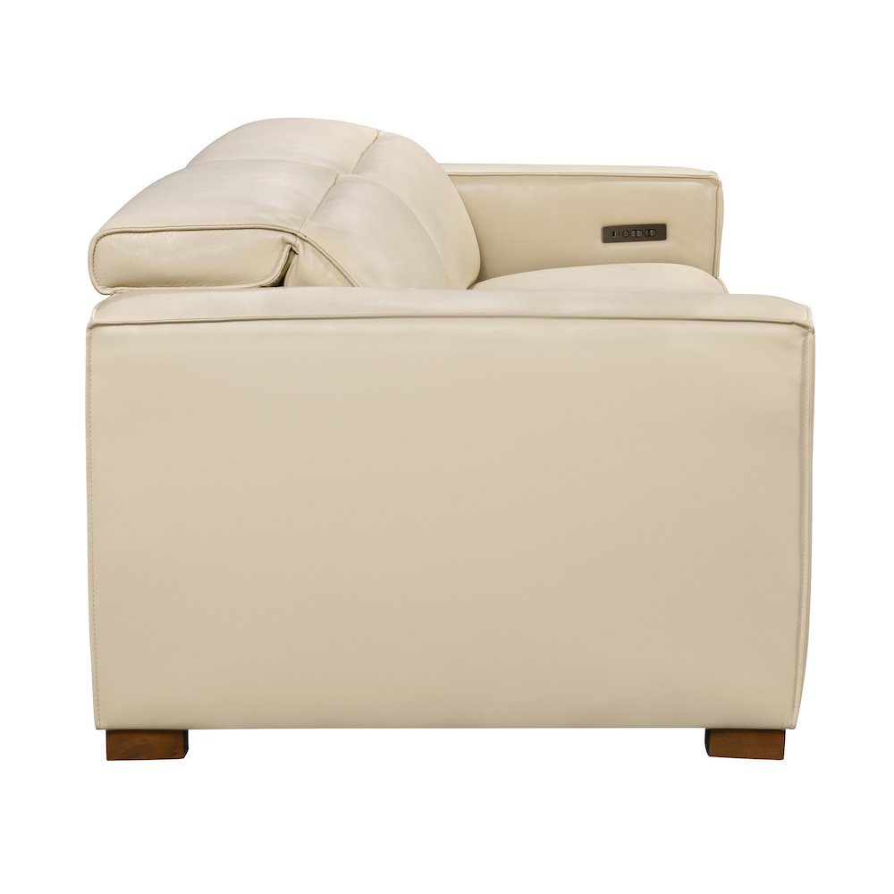 Riseholme Reclining Sofa in Beige Full-Leather. Picture 7