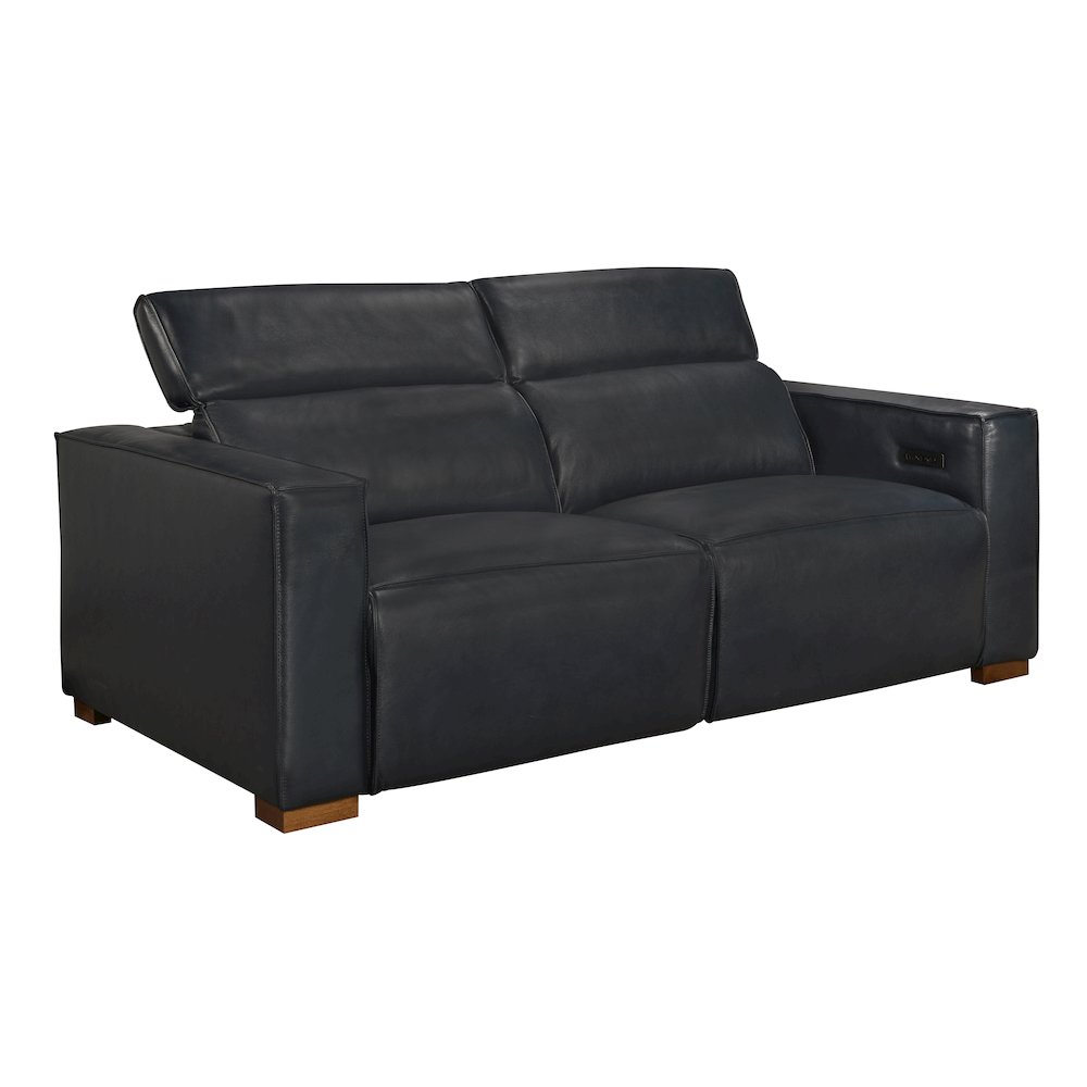 Riseholme Reclining Sofa in Blue Full-Leather. Picture 3