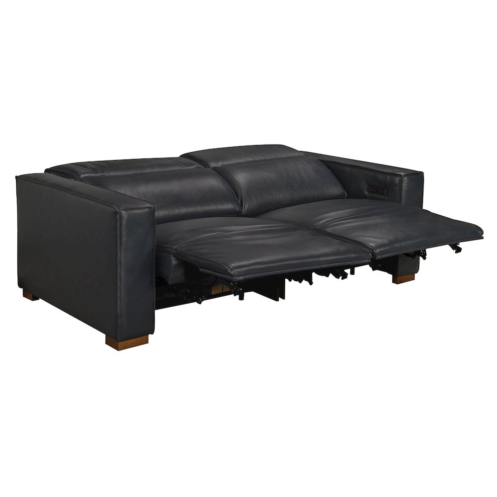 Riseholme Reclining Sofa in Blue Full-Leather. Picture 5