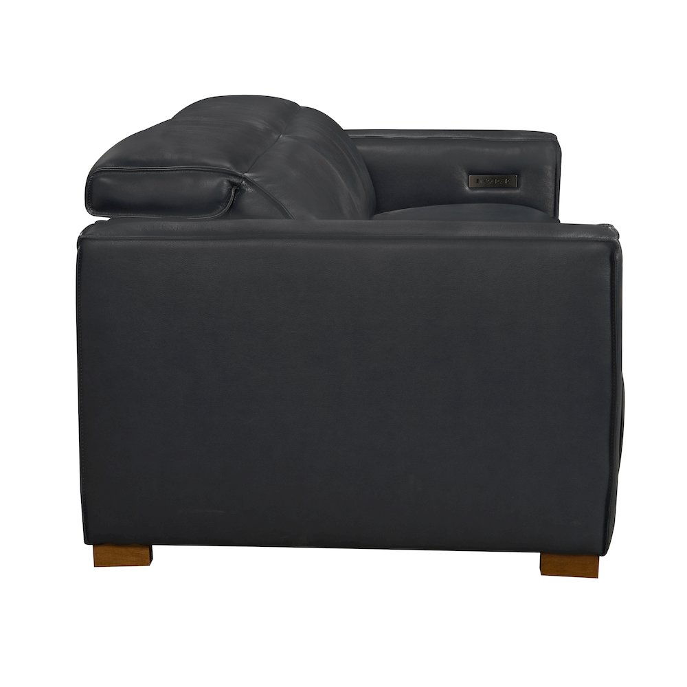 Riseholme Reclining Sofa in Blue Full-Leather. Picture 6