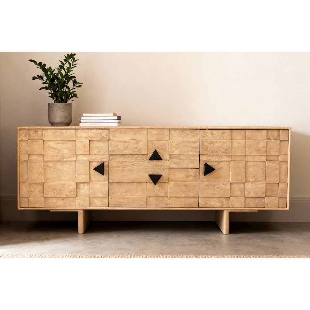 Durant 2-Drawer 2-Door Credenza - Neutral Beige. Picture 2