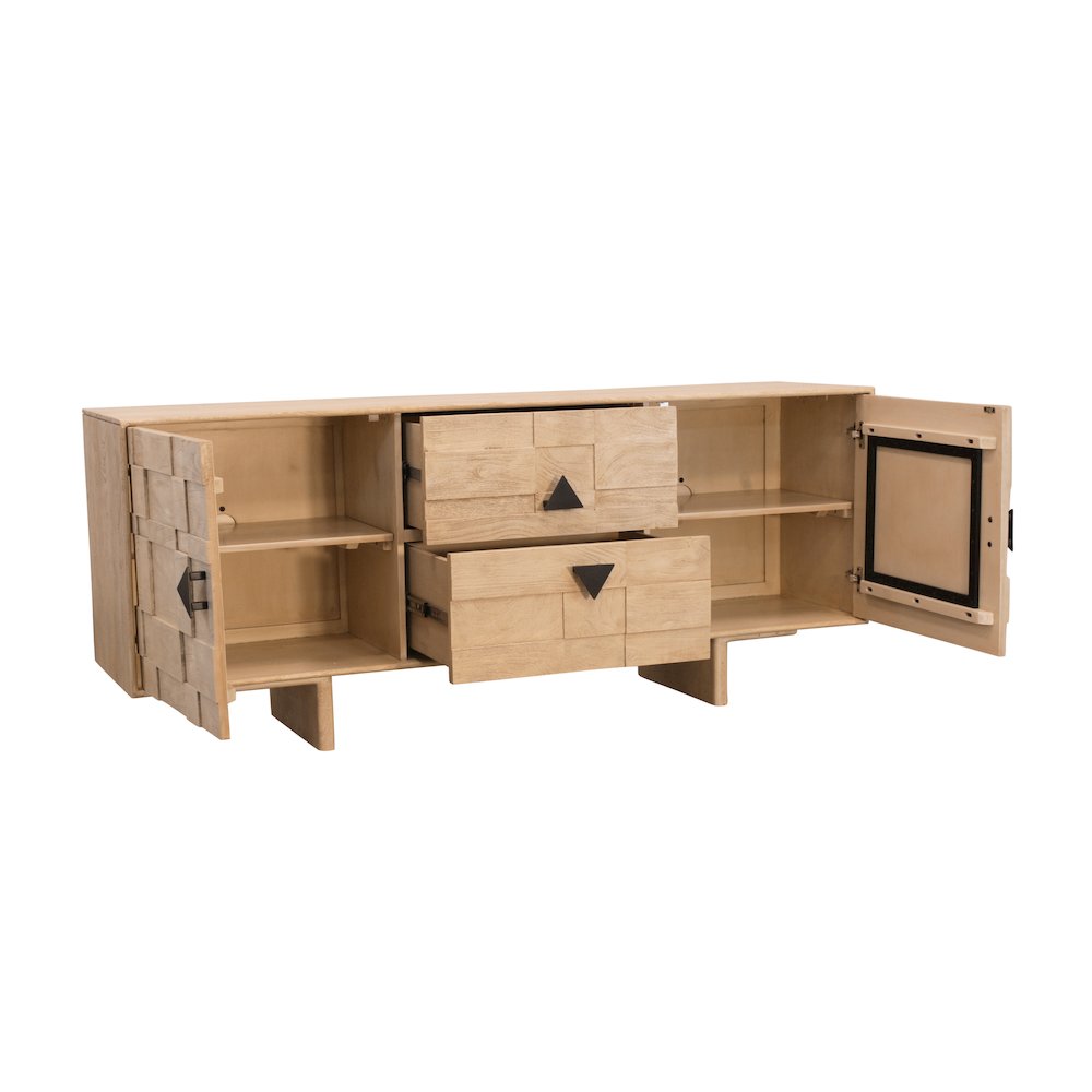 Durant 2-Drawer 2-Door Credenza - Neutral Beige. Picture 4