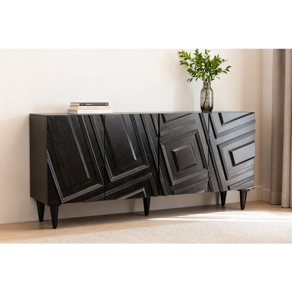 Cahill 4-Door Sideboard - Black. Picture 2