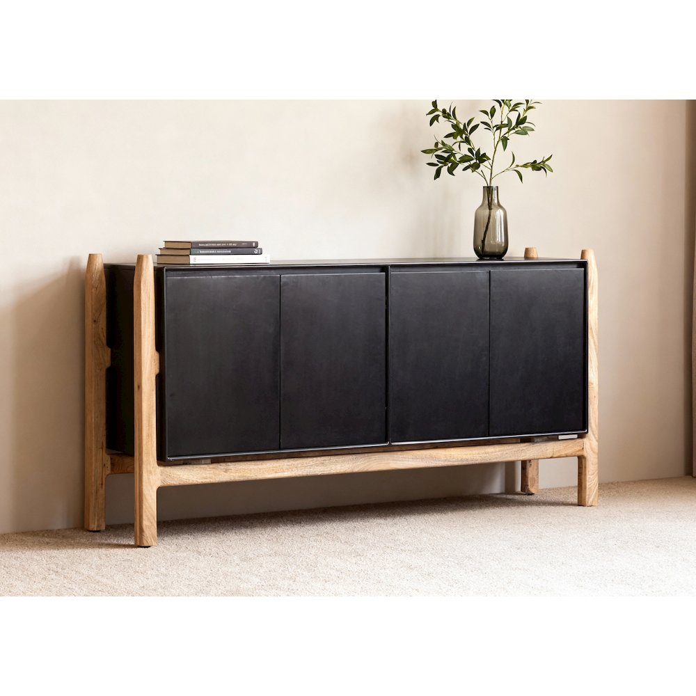 Fawkes 4-Door Sideboard - Matte Black. Picture 2