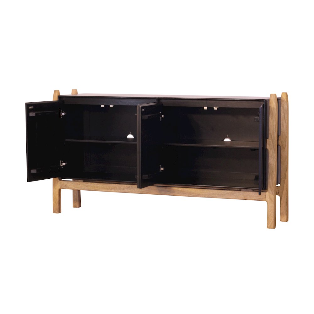 Fawkes 4-Door Sideboard - Matte Black. Picture 6