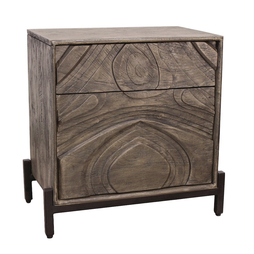 Bristol 2-Drawer Nightstand - Smoked Ash. Picture 1