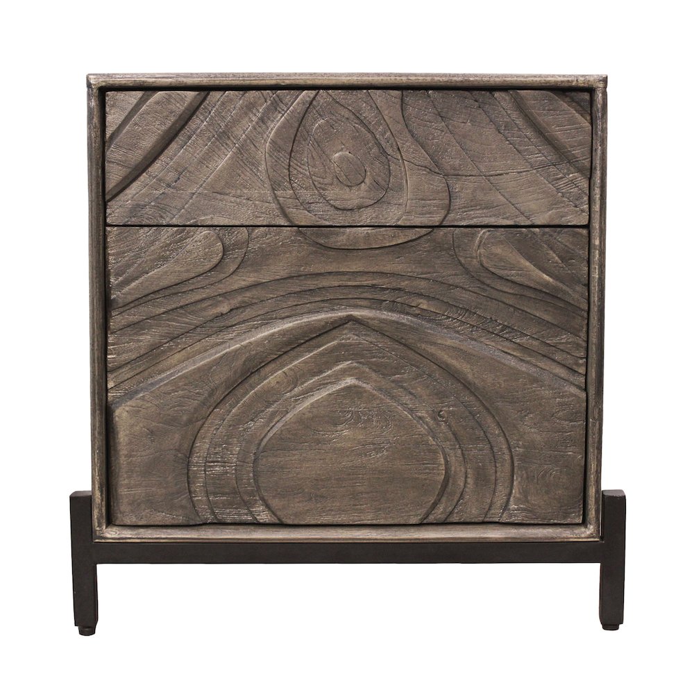 Bristol 2-Drawer Nightstand - Smoked Ash. Picture 4