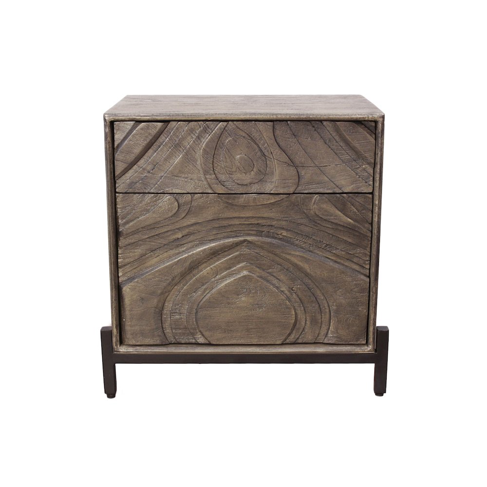 Bristol 2-Drawer Nightstand - Smoked Ash. Picture 3