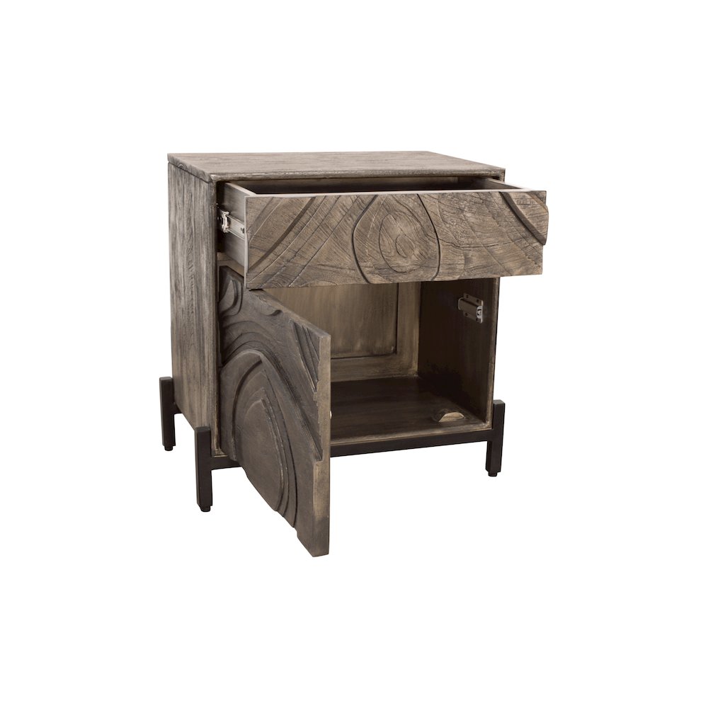 Bristol 2-Drawer Nightstand - Smoked Ash. Picture 5