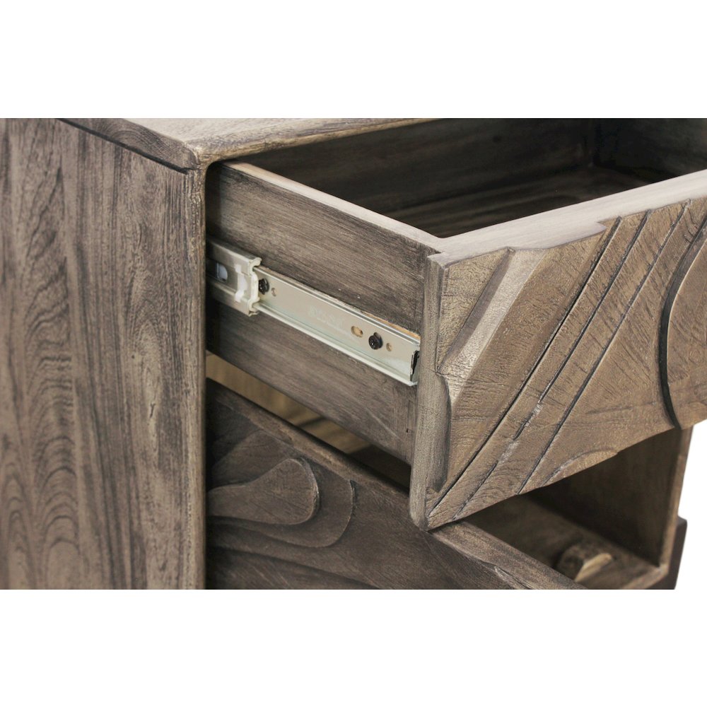 Bristol 2-Drawer Nightstand - Smoked Ash. Picture 7