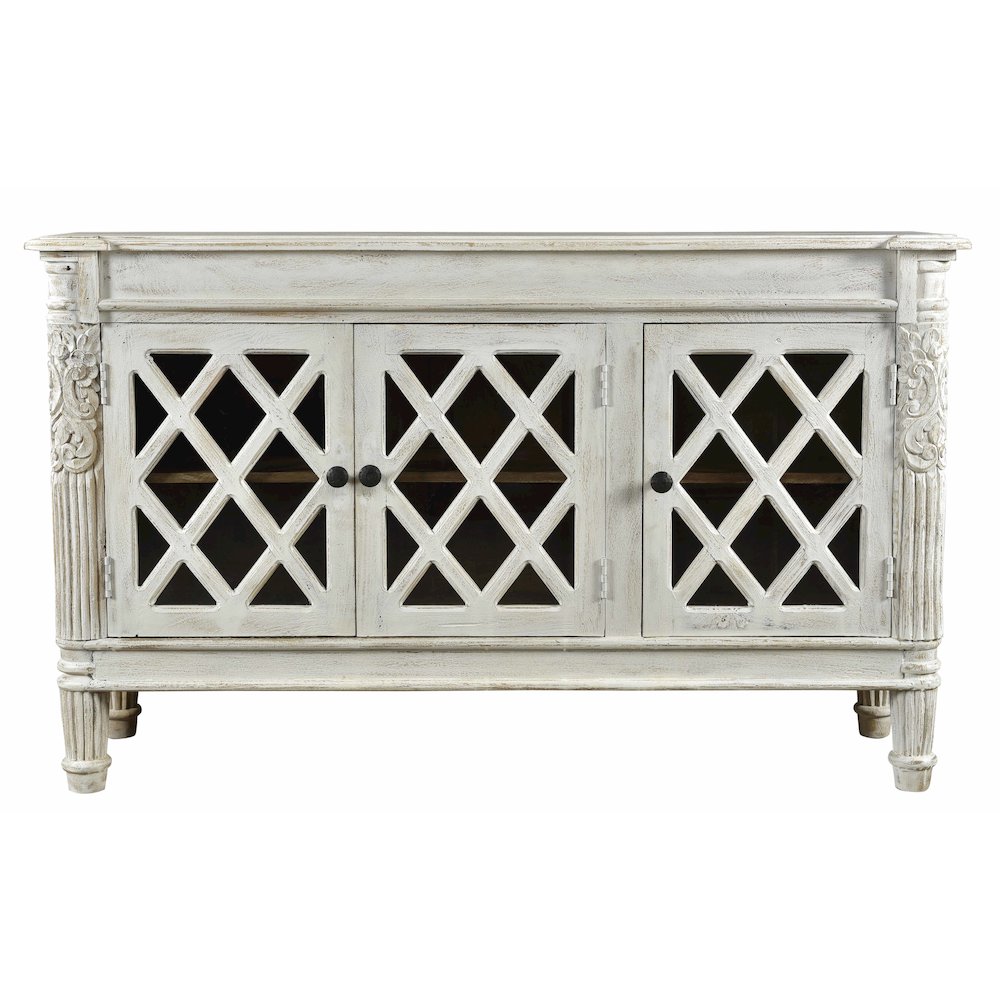 Carmenita Carlyle 3-Door Sideboard in Antique White. Picture 1