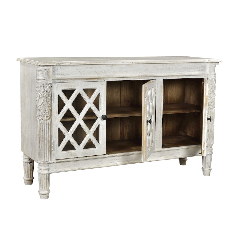 Carmenita Carlyle 3-Door Sideboard in Antique White. Picture 2