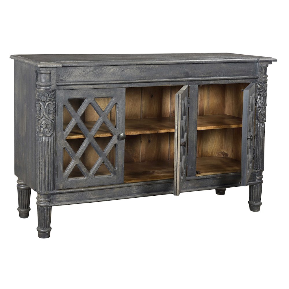 Carmenita Carlyle 3-Door Sideboard in Antique Dark Gray. Picture 2