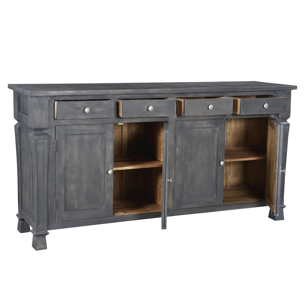 Carmenita 4-Door 4-Drawer Sideboard in Dark Gray. Picture 5
