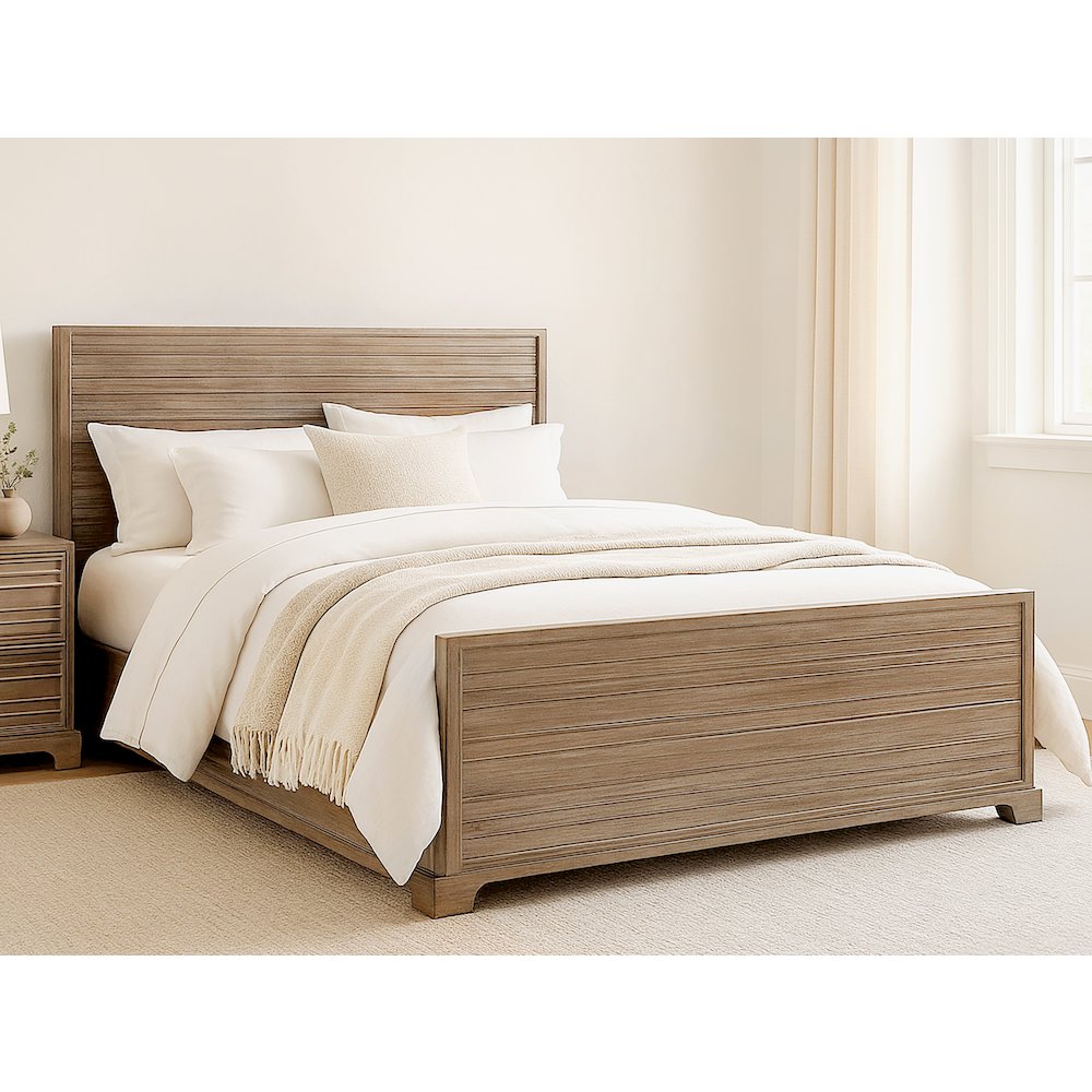 Carmenita Eastern King Bed - Rustic Light Brown. Picture 2