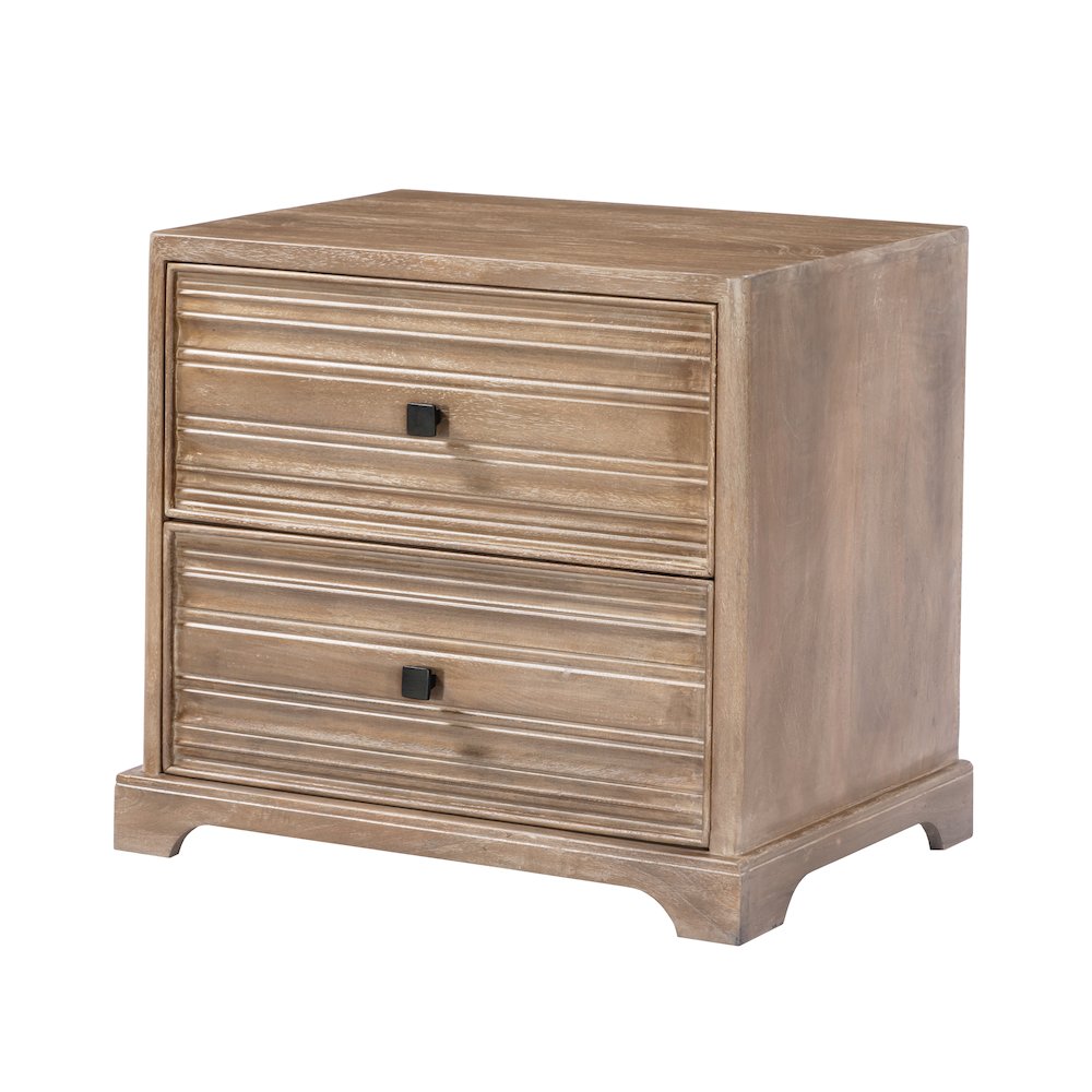 Carmenita 2-Drawer Might Night Stand - Rustic Light Brown. Picture 1