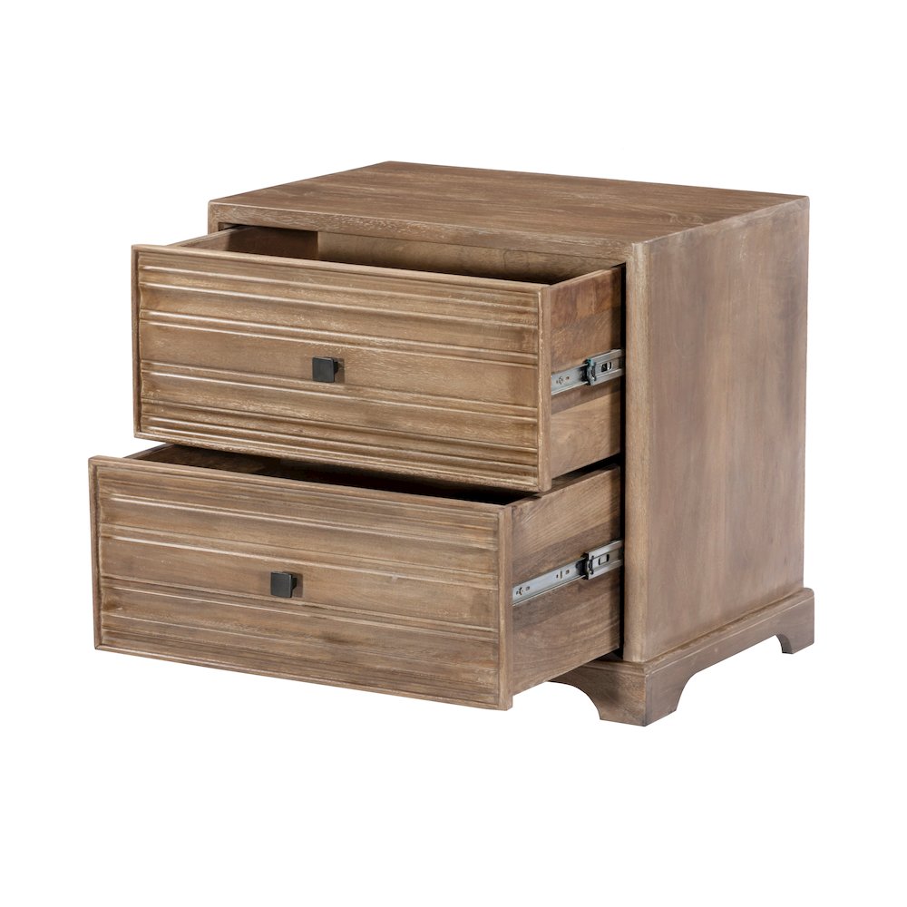 Carmenita 2-Drawer Might Night Stand - Rustic Light Brown. Picture 4