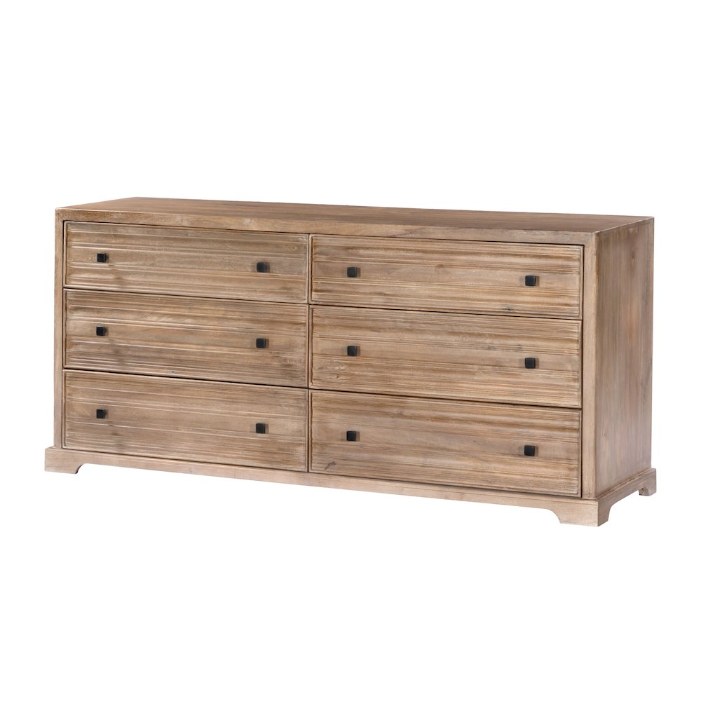 Carmenita 6-Drawer Dresser in Rustic Light Brown. Picture 1