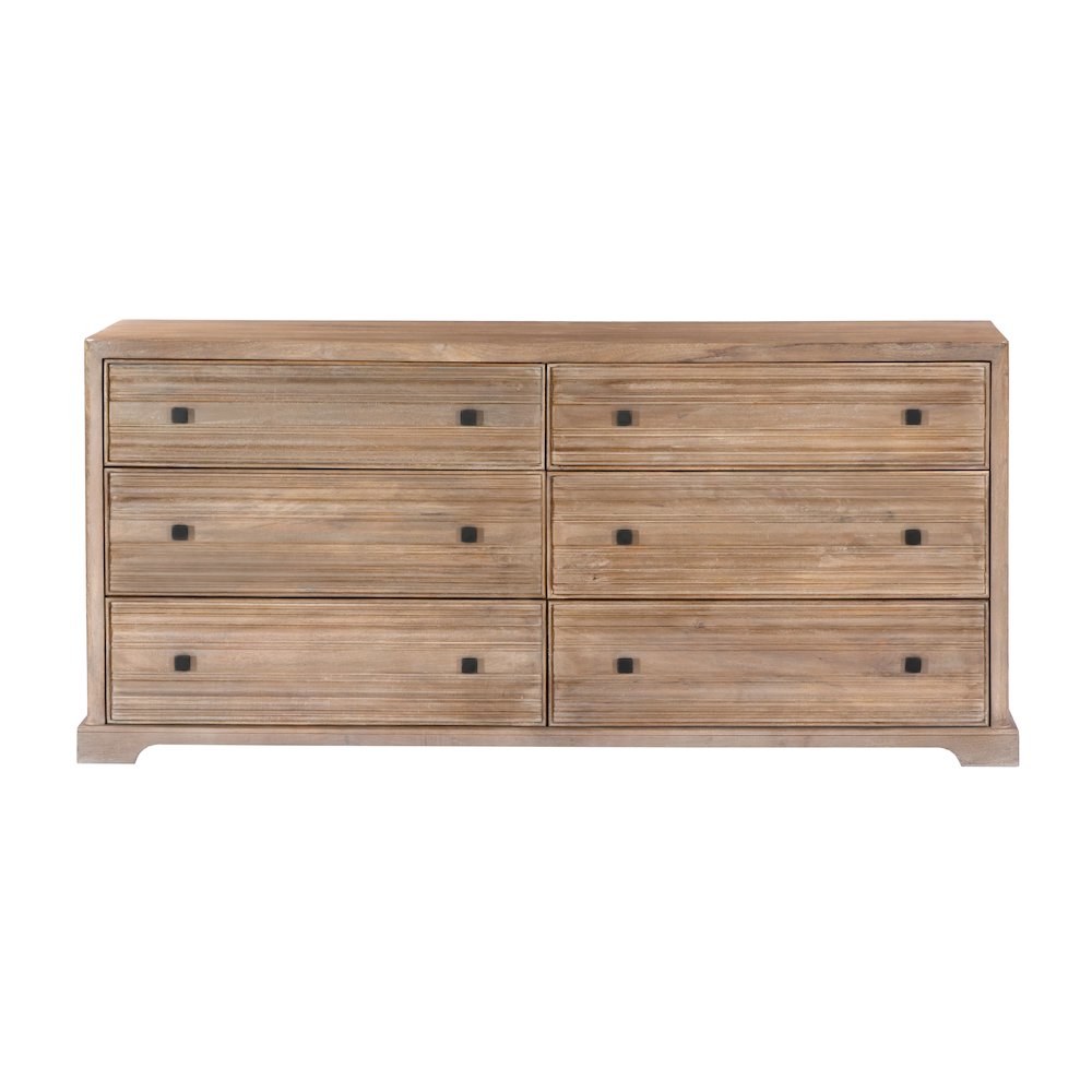 Carmenita 6-Drawer Dresser in Rustic Light Brown. Picture 2