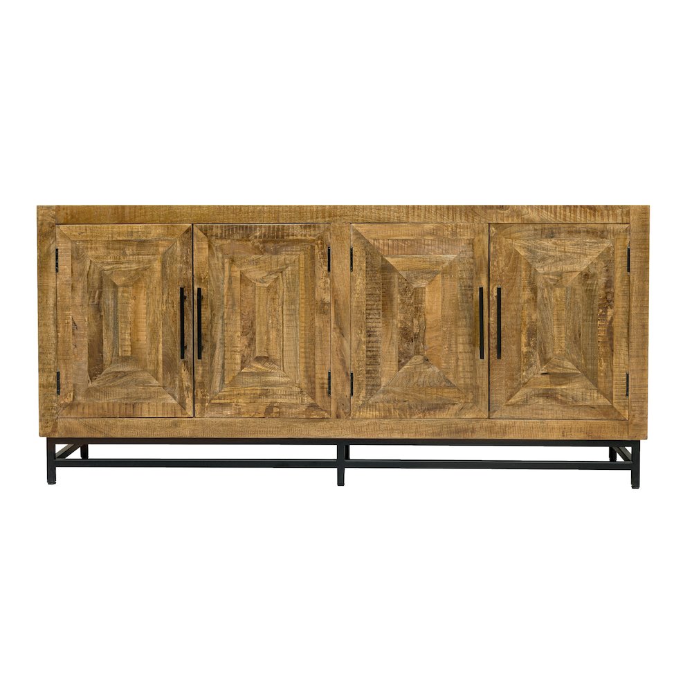 Stanton 4 Door Mango Wood Sideboard on an Iron Base. Picture 1