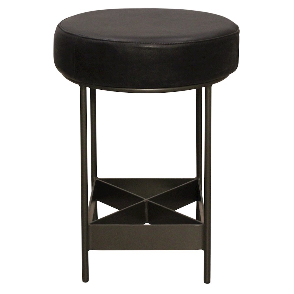 Emmett Counter Stool in Antique Black Leather. Picture 2