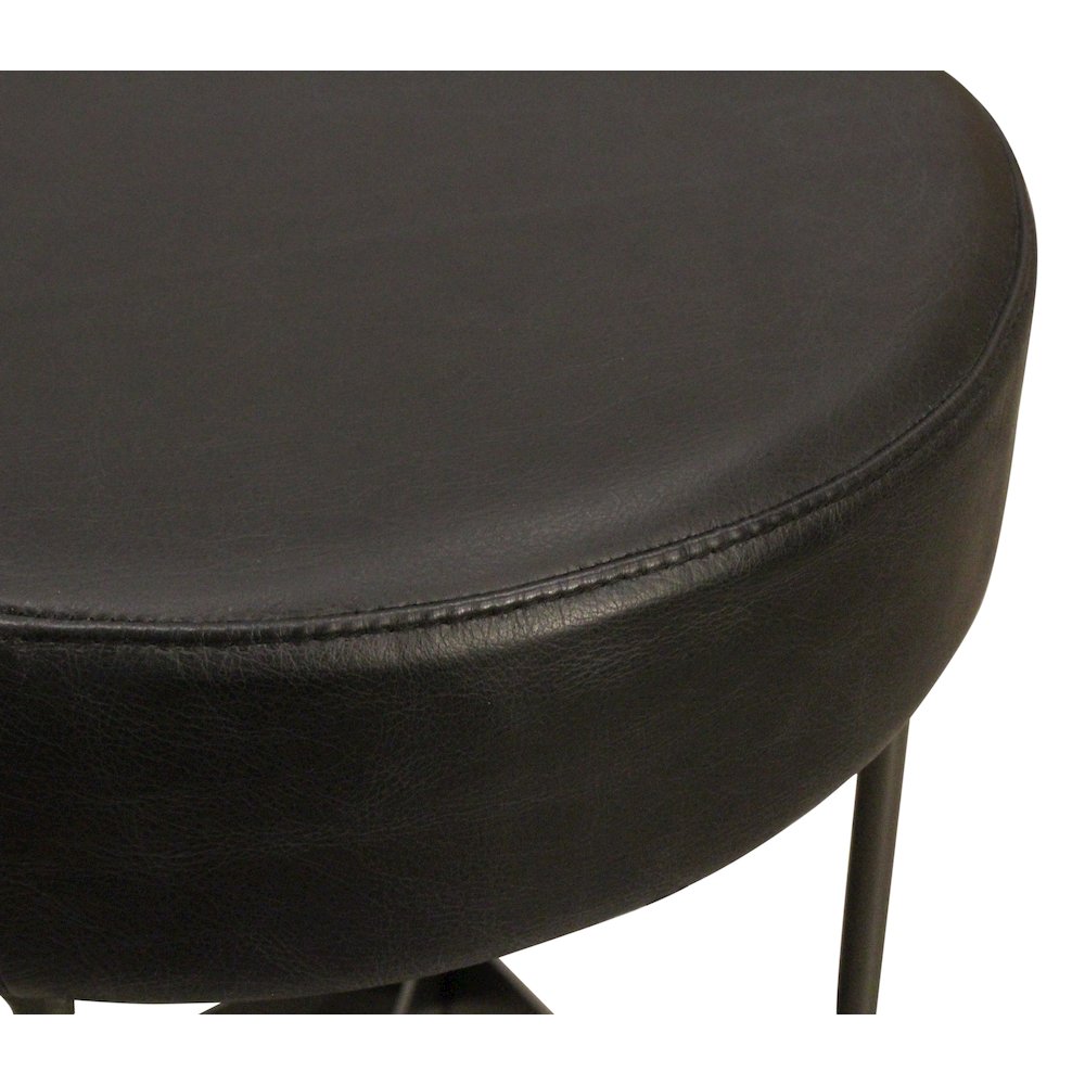 Emmett Counter Stool in Antique Black Leather. Picture 4