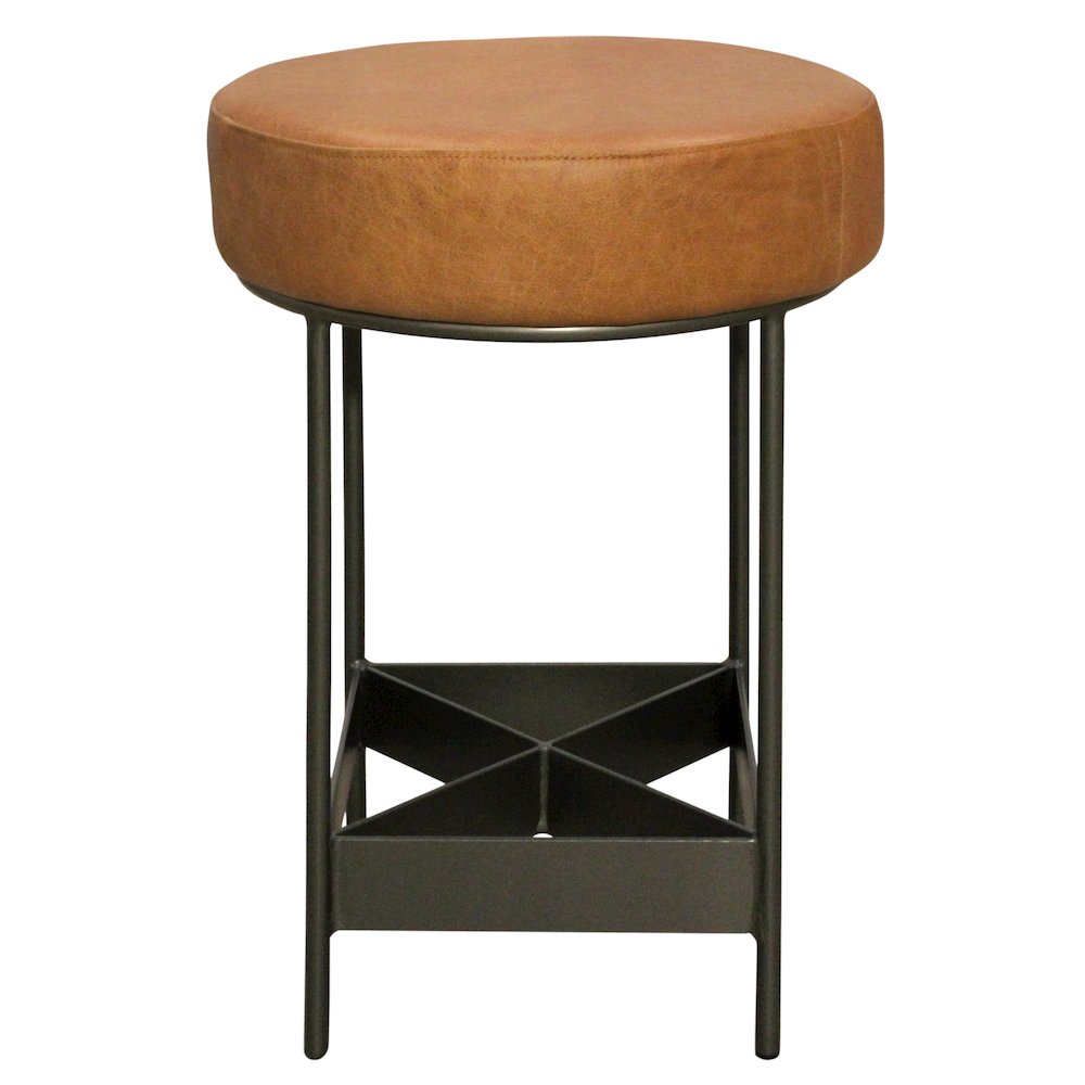 Emmett Counter Stool in Tan Leather. Picture 2
