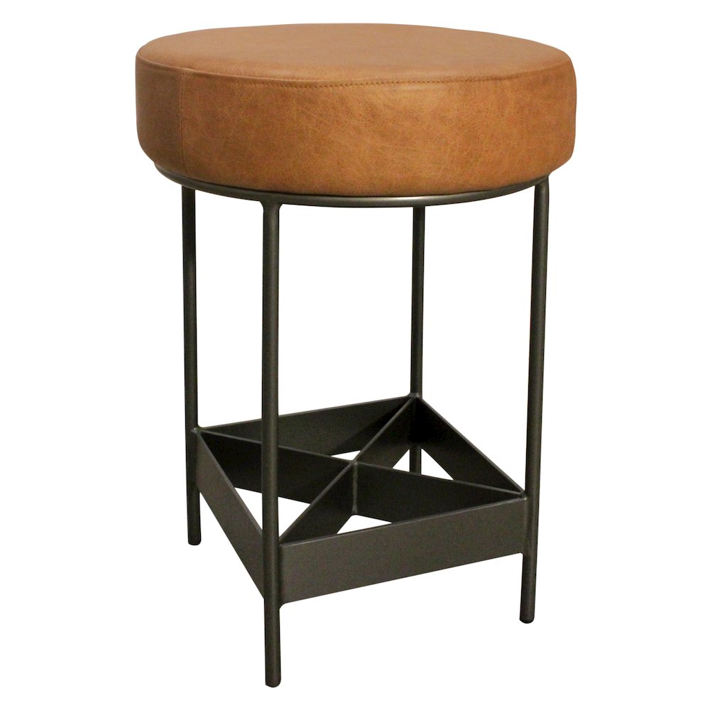 Emmett Counter Stool in Tan Leather. Picture 3